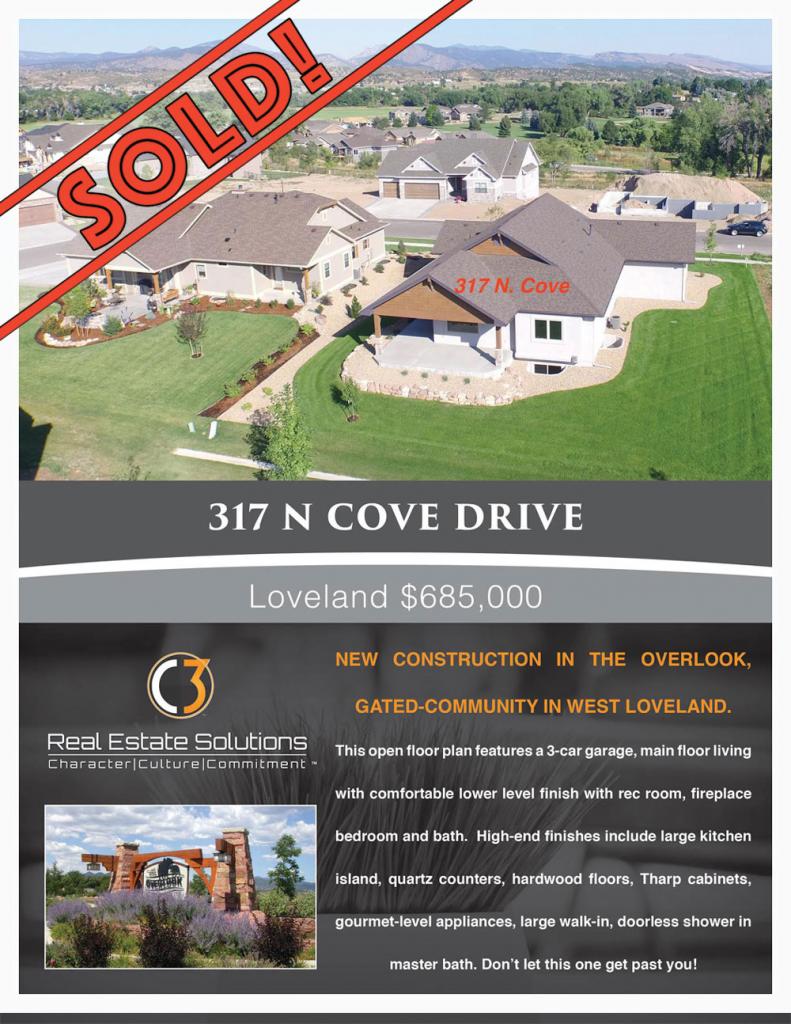 317 N. Cove - photo and write up - listed by Nancy Baxter, C3 Real Estate Solutions, Loveland Colorado May 2016